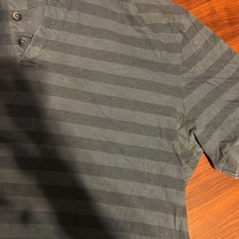 Mens Large Express Blue Striped Shirt - Good Condition - Picture 3 of 3